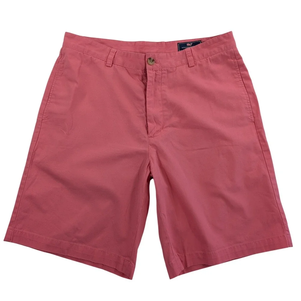 Vineyard Vines Chino Shorts Mens 34 Coral Pink Relaxed Fit Cotton‎